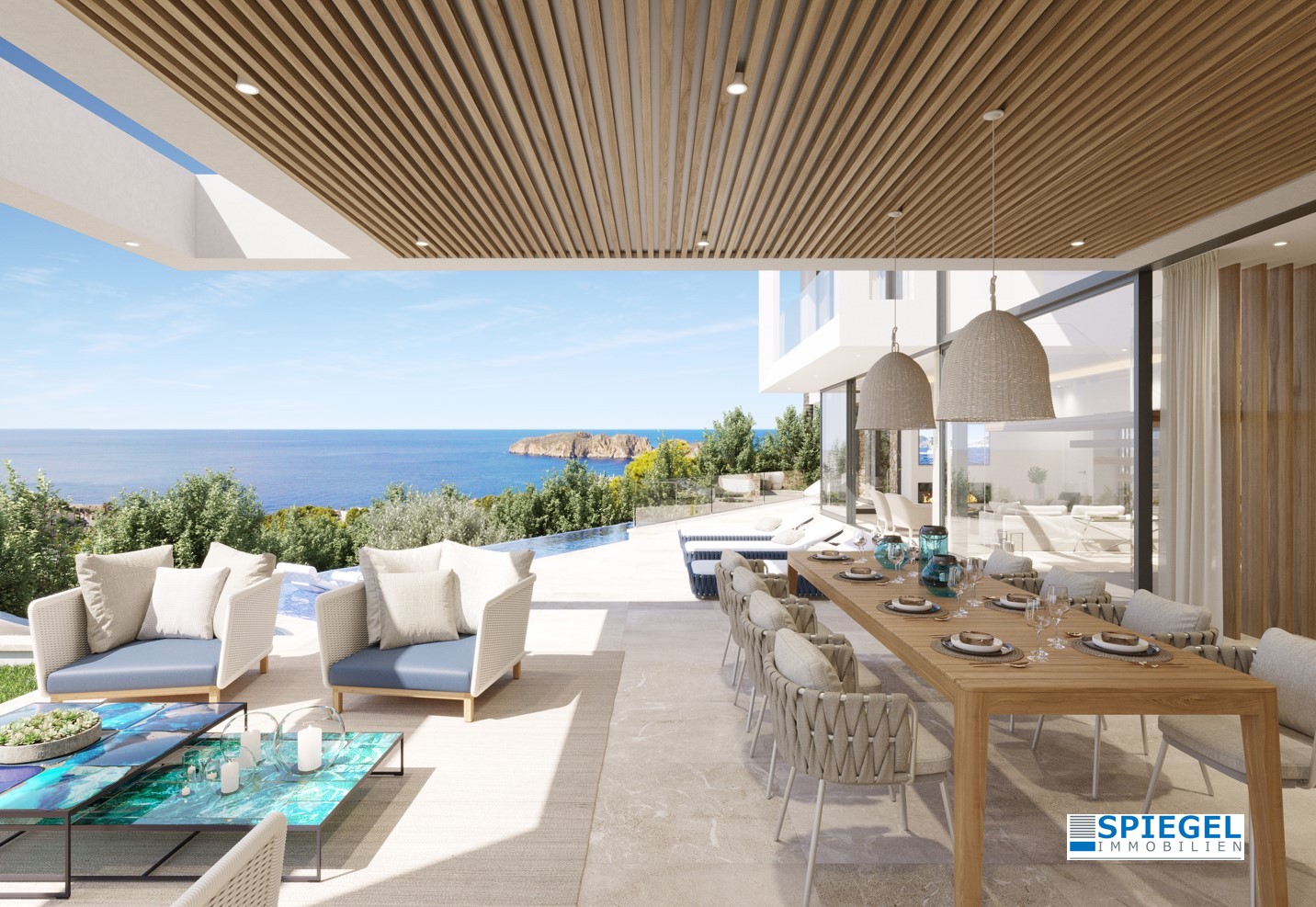 Erstbezug: Traumhafte Villa mit Meerblick und Ausblick auf die Malgrats-Inseln in Santa Ponsa